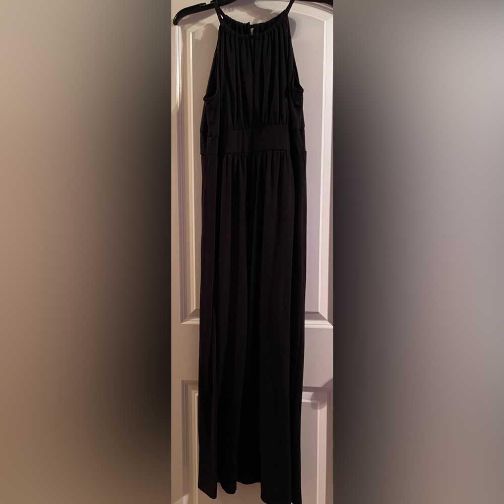 🖤 NEW DIRECTIONS BLK SLEEVELESS MAXI DRESS W STRAPS AND BUTTON CLOSURE SZ PL EUC - Picture 11 of 13